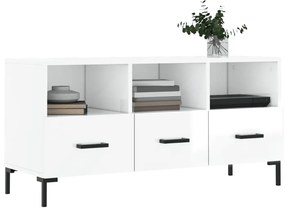 Móvel para TV 102x36x50 cm derivados madeira branco brilhante