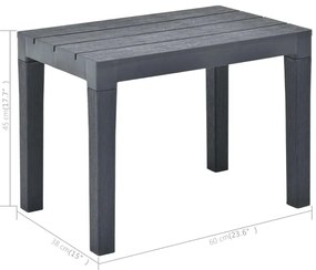 Mesa de jardim com 2 bancos plástico antracite
