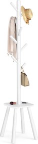 Cabideiro com 8 ganchos e prateleira 33,6 x 33,6 x 175,8 cm Branco