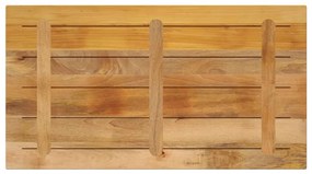 Tampo de mesa retangular 100x70x2,5 cm mangueira áspera maciça