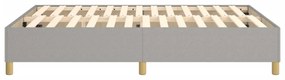 Estrutura de cama sem colchão 140x190 cm tecido cinzento-claro