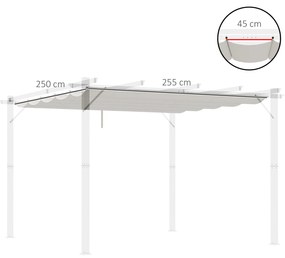 Outsunny Cobertura para Pérgola 2,5x2,55cm Teto de Substituição Retrát