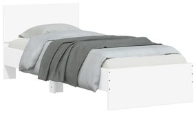 Estrutura cama cabeceira 75x190 cm derivados de madeira branco