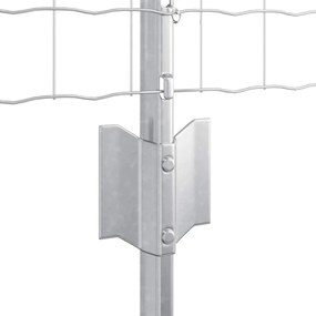Cerca Euro com 11 Posts U Prata 0,4 x 50 m Aço