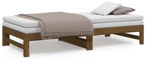 Estrutura sofá-cama de puxar 2x(90x190)cm pinho maciço castanho