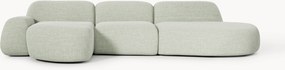 Sofá de canto modular em bouclé com chaise longue Wolke (4 lugares)