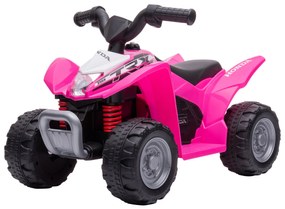 AIYAPLAY Quadriciclo Elétrico HONDA para Crianças de 18-36 Meses Quadriciclo Elétrico Infantil a Bateria 6V com Faróis LED Buzina Velocidade de 2,8km/h e Avance 65,5x35,5x43,5cm Rosa