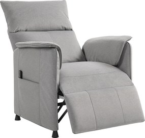 Poltrona relax elétrica com função de memória, 80 x 83 x 104 cm apoio para os pés retrátil, comando à distância, cinzenta