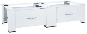 vidaXL Suporte para máquina de lavar roupa duplo com gavetas branco