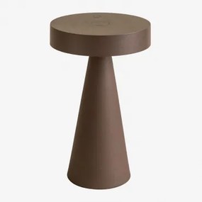 Candeeiro De Mesa Led Sem Fios Em Ferro Catinca Castanho Café - Sklum