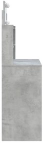 Toucador com luzes LED 96x40x142 cm cinzento cimento