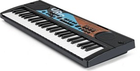 Teclado de piano para crianças elétrico portátil de 49 teclas com 8 ritmos, 8 tons e 10 demonstrações Instrumento musical preto