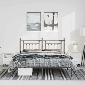 Estrutura de cama com cabeceira 135x190 cm metal preto
