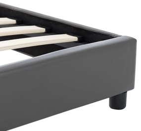 Estrutura de cama 100x200 cm couro artificial cinzento
