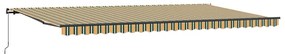Toldo Retrátil Manual Verde e amarelo 600 × 300 cm Poliéster