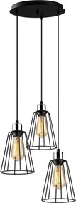 Candeeiro de Teto Tel – Preto – 34 cm de Diâmetro