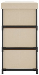 Armário de arrumação com 6 gavetas 55x29x55 cm aço cor creme