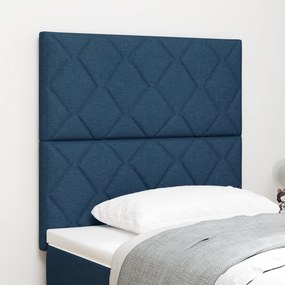 Cabeceira de LED vidaXL Design de Blocos de Diamante Azul 90 cm Tecido