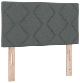 Cama Box com Colchão &amp; LED Cinza Escuro 120x190 cm Tecido
