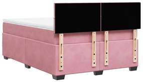 Cama com molas/colchão 140x200 cm veludo rosa-escuro