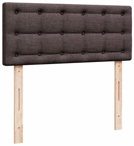 Cama boxspring com colchão 120x190 cm tecido castanho-escuro