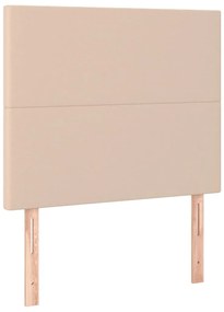 Estrutura cama c/ cabeceira couro artif. 80x200 cm cappuccino