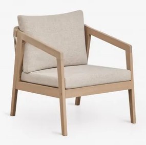 Poltrona De Jardim Em Madeira De Acácia E Corda Trançada Kaela Marrom Acácia Claro & Tecido Castanho Areia - Sklum