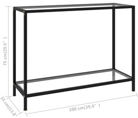 Mesa consola 100x35x75 cm vidro temperado transparente