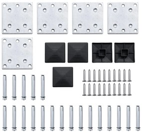 Conjunto painel de cerca 699x146 cm WPC cinzento