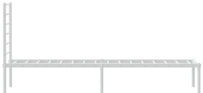 Estrutura de cama com cabeceira 75x190 cm metal branco