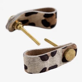 Pack De 2 Puxadores Em Pele Solok Leopardo Print - Sklum