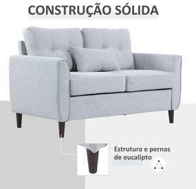 Sofá Currie - Cor Cinzento Claro - Em Linho, Espuma para Maior Confort