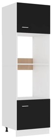 vidaXL Armário para micro-ondas “Lyon” 60x57x207 cm preto