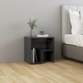 vidaXL Mesa de cabeceira 40x30x40 cm contraplacado cinzento