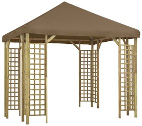 vidaXL Gazebo 3x3 m cinzento-acastanhado