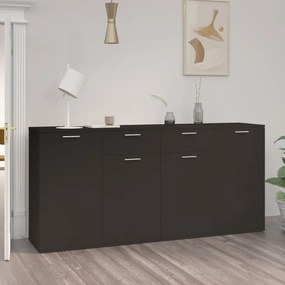 Aparador 160x36x75 cm contraplacado preto