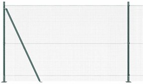 Cerca de Arame Welded com 7 Postes Flangeados Verde 1.4x10 m Aço