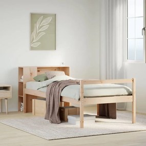 Cama com estante sem colchão 90x200 cm pinho maciço