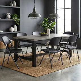 Conjunto 6 Cadeiras dobráveis de plástico para uso comercial (MESA NÃO INCLUIDA), com encosto e Estrutura metálica, para interior e exterior, escritór