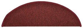 Tapete/carpete para degraus 15 pcs 56x17x3 cm vermelho