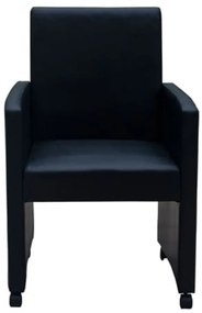Cadeiras de jantar 2 pcs couro artificial preto
