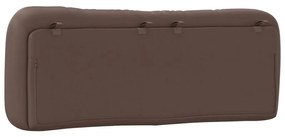 Almofadão de cabeceira 120 cm couro artificial castanho
