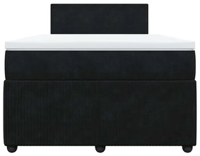 Cama boxspring com colchão 120x190 cm veludo preto