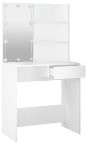 Toucador Elma com Espelho e Luzes LED - Branco - Design Moderno