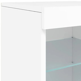Aparador com luzes LED 123x37x67 cm branco