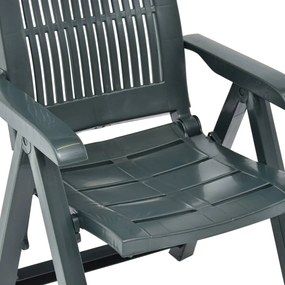 Cadeiras de jardim reclináveis 2 pcs plástico verde