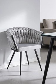 Cadeira Widny Black Veludo - Cinza claro