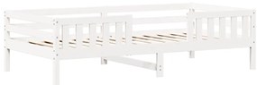 Estrutura de cama com telhado 100x200 cm pinho maciço branco