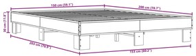 Estrutura de cama 150x200 cm derivados madeira/metal