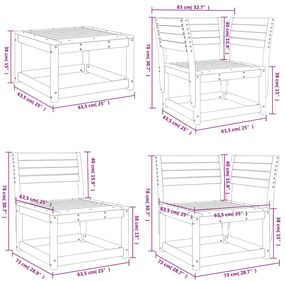 8 pcs conjunto lounge de jardim madeira de douglas maciça
